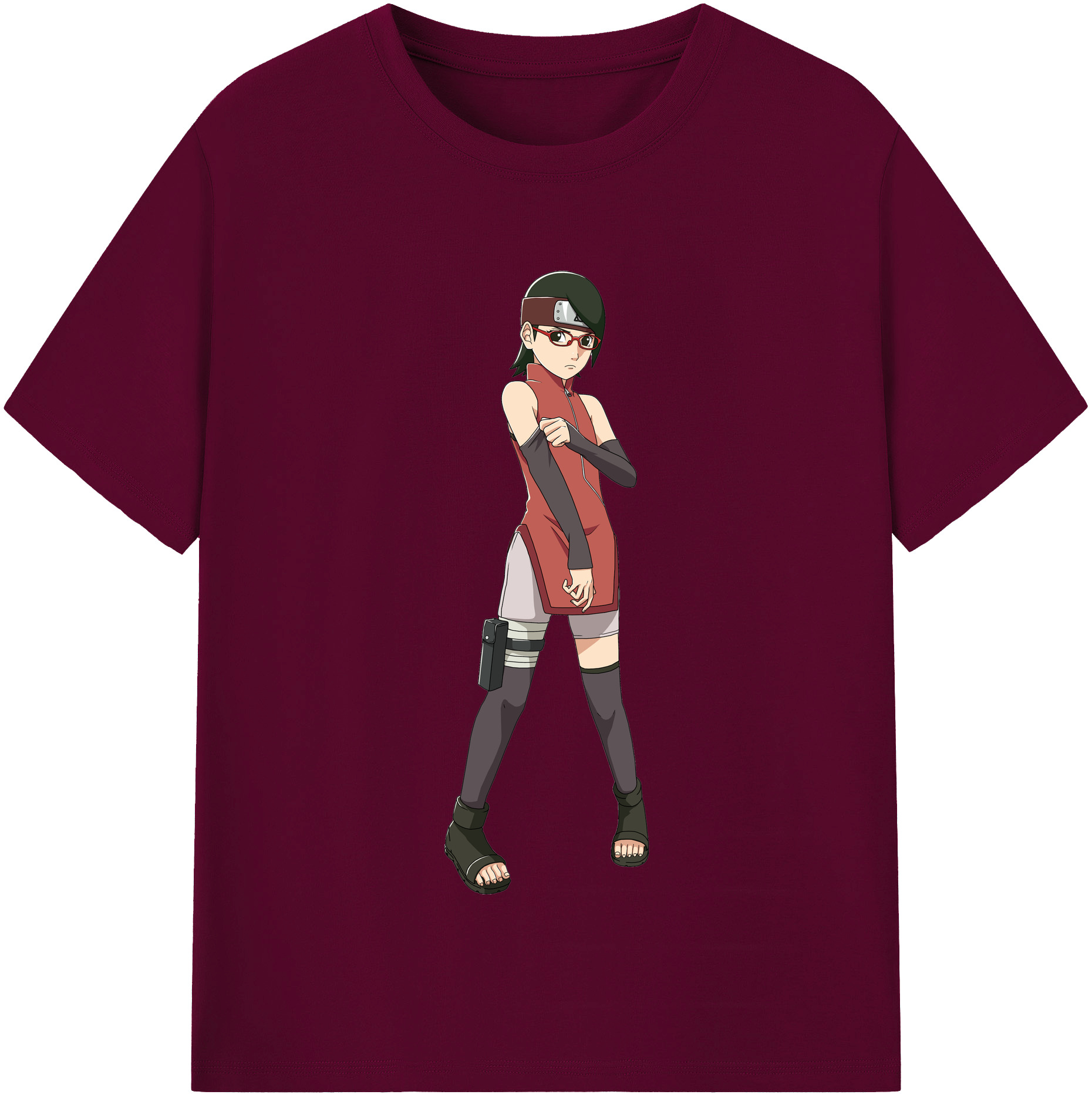 （画像用） NARUTO -ナルト- うちは サラダ Uchiha Sarada レディースカジュアルプリントTシャツ（綿100％）
